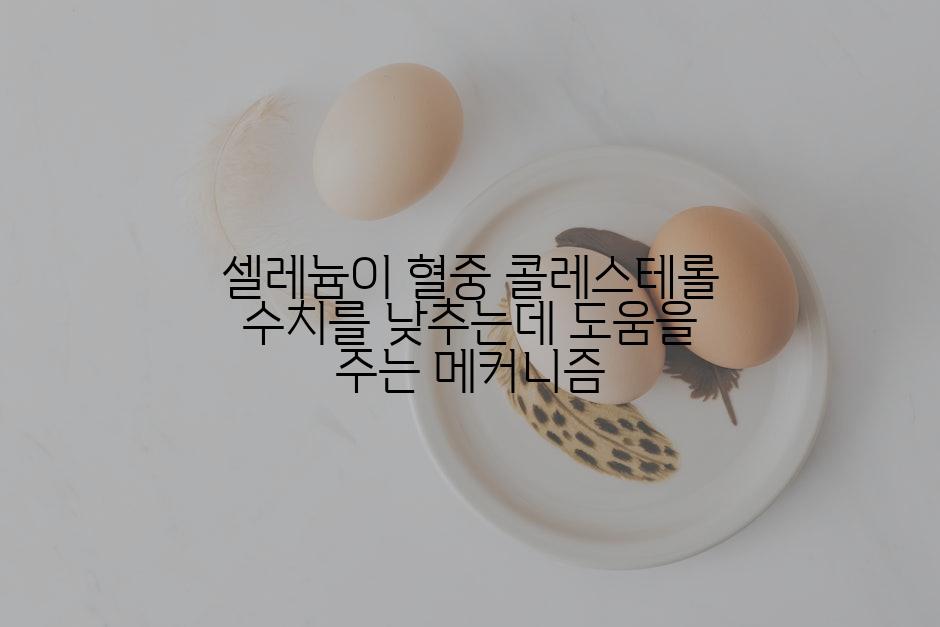 셀레늄이 혈중 콜레스테롤 수치를 낮추는데 도움을 주는 메커니즘