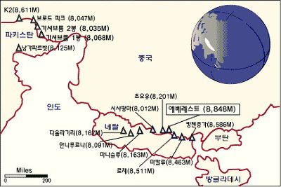 히말라야-14좌-지도