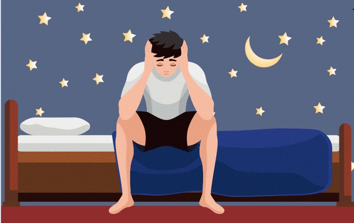 수면장애로 잠을 잘 자지 못하면 괴롭습니다. (그림출처 : 신문사 힐팁 2019년 6월 24일)