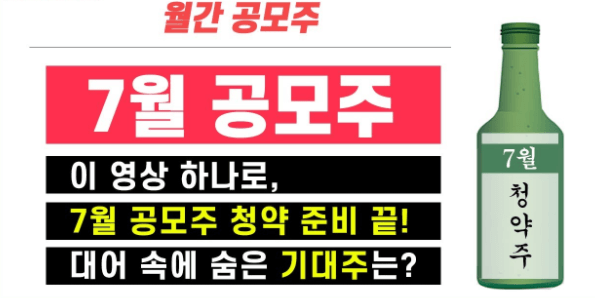  2021년 7월 공모주 일정 총 정리