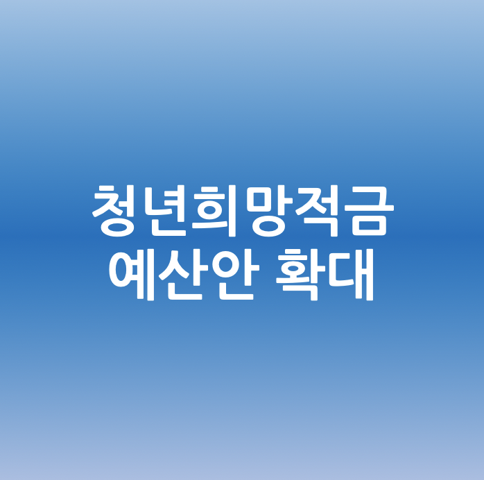 신한은행 청년희망적금 예산