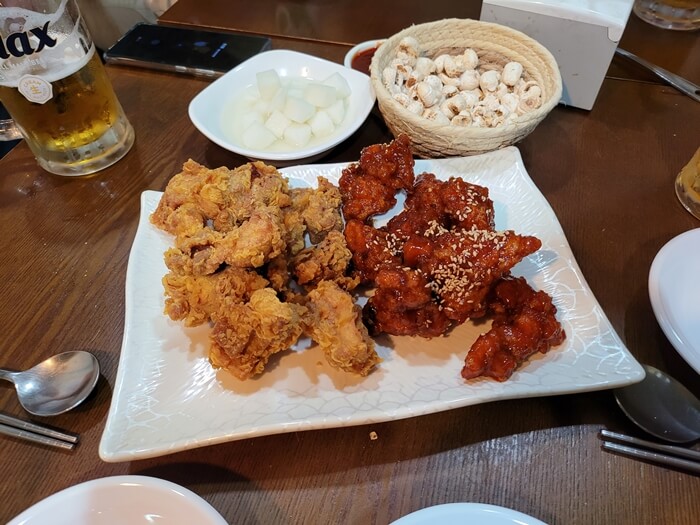  서대문 성화 호프 치킨 양념, 후라이드 생맥주 후기