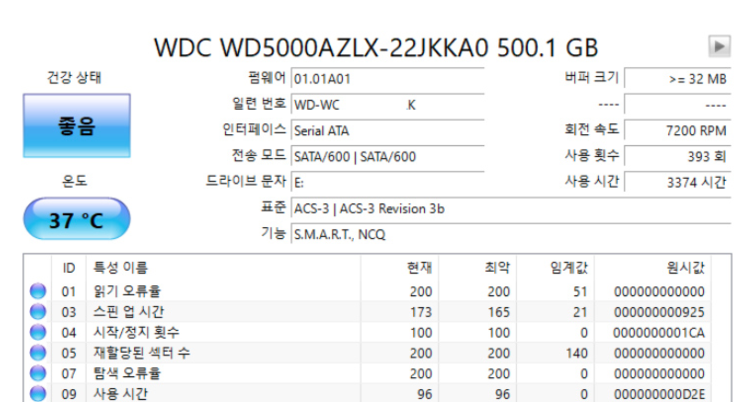 Crystaldiskinfo-상태-확인