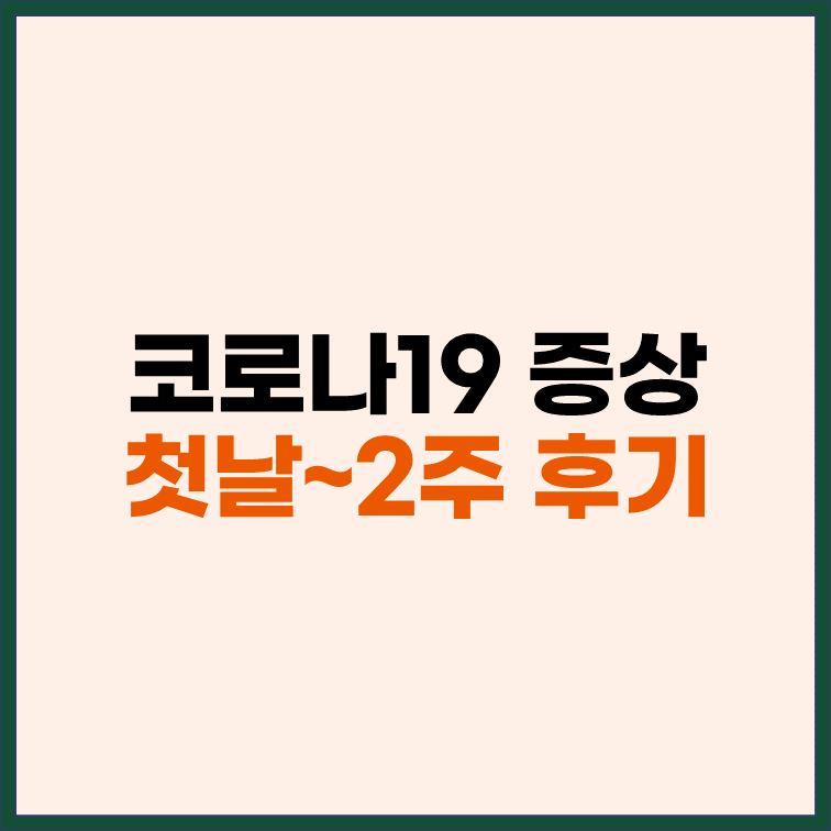 코로나19-증상-첫날-2주-동안-후기