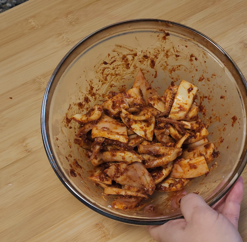 충무김밥 황금레시피-오징어무침-어묵무침-무김치