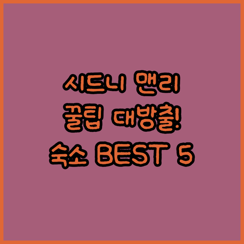 시드니 맨리 여행 필수 정보! 숙소 