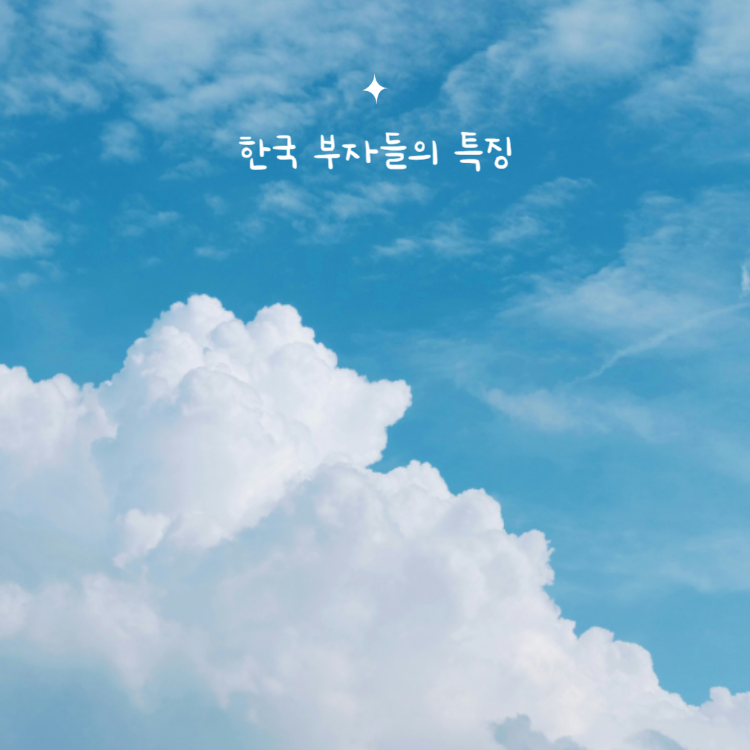한국 부자들의 특징 이미지입니다
