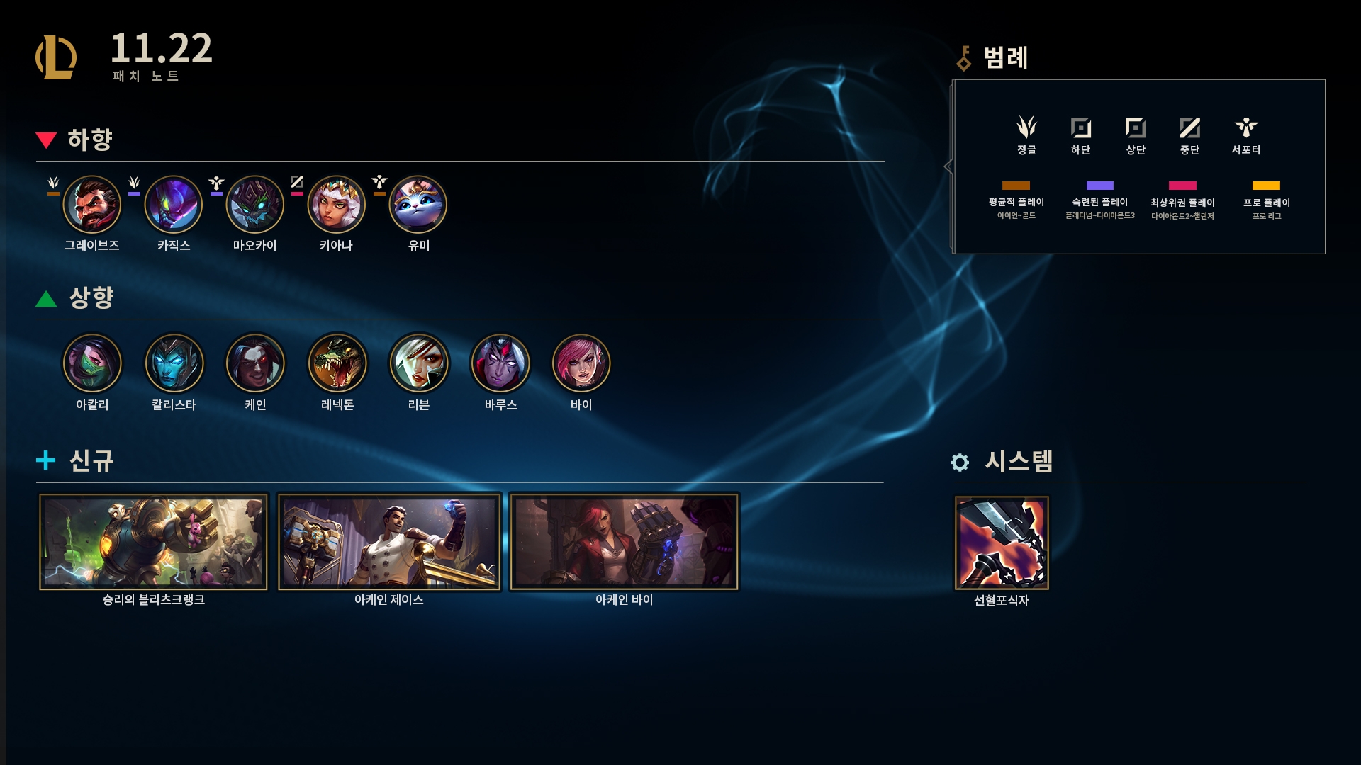  [LOL/롤] 11.22 패치노트
