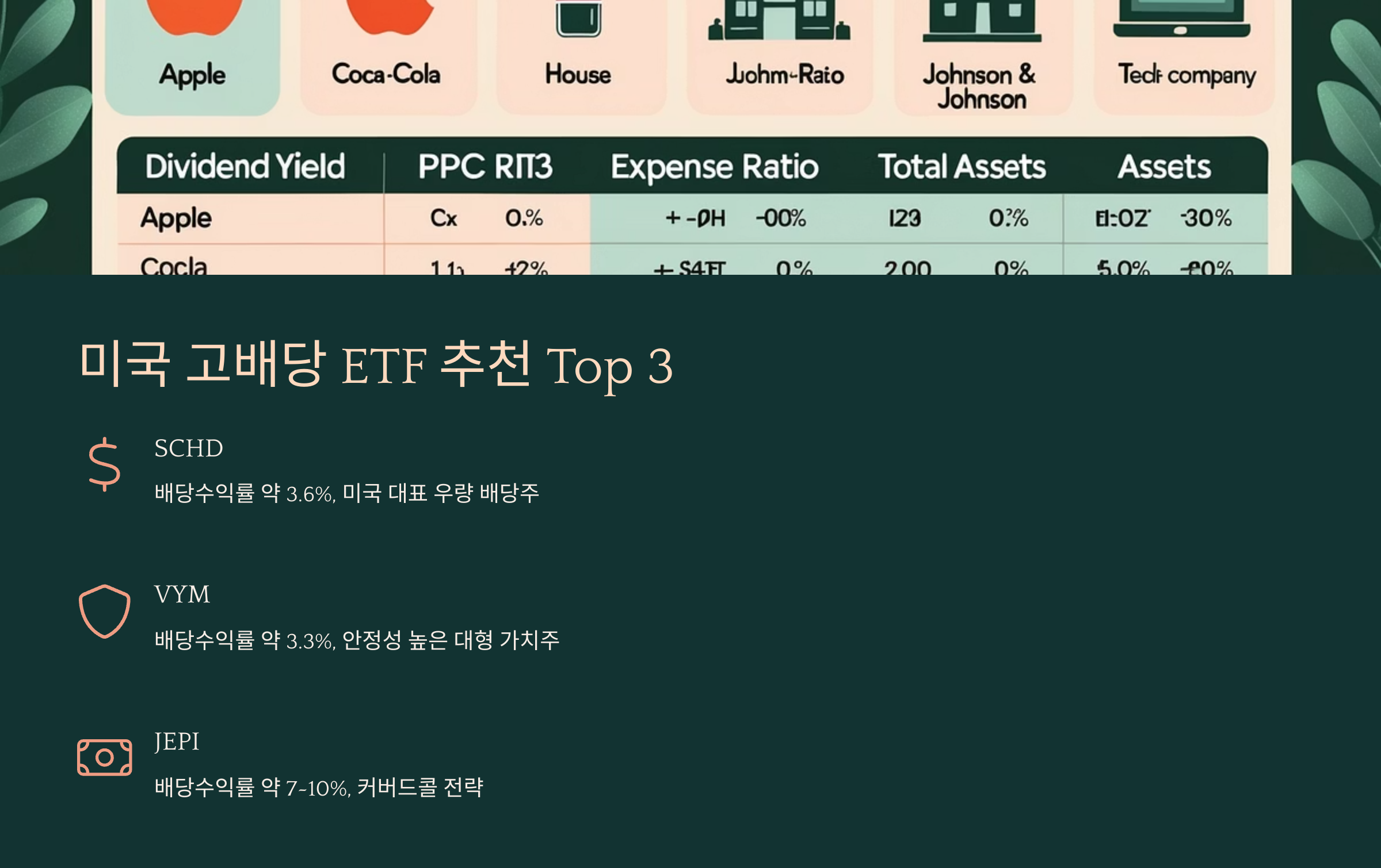 미국 고배당 ETF 추천 Top 3