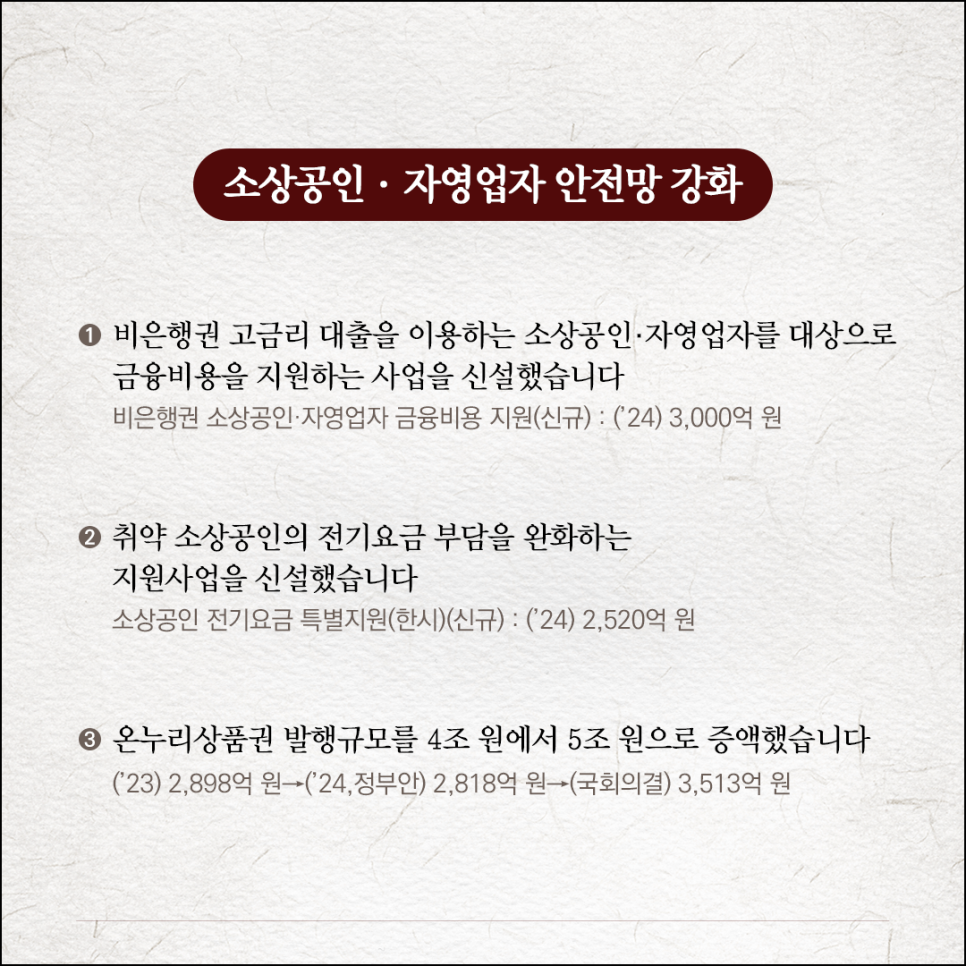 소상공인 자영업자 안전망 강화