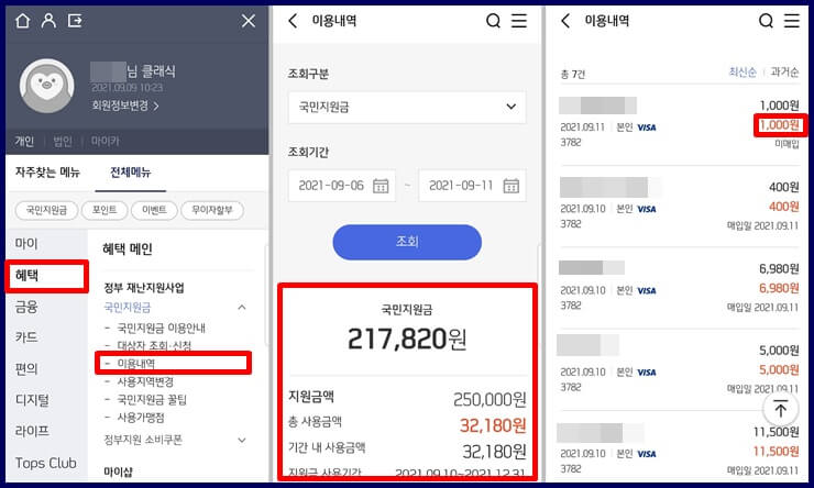 신한카드-앱에서-국민지원금-잔액조회-화면
