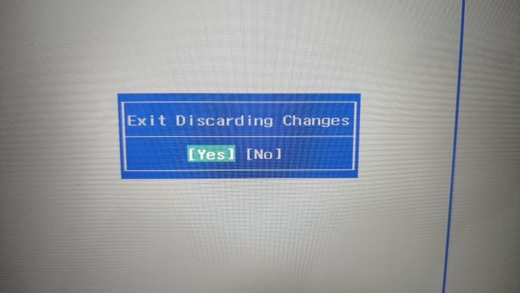 Bios 설정후 저장