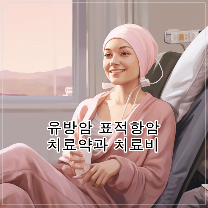 핑크색 환자복을 입고 핑크색 비니를 쓰 여자가 병원 침대에 앉아 웃고 있다.
