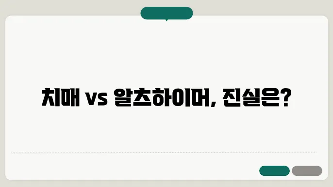 치매 및 알츠하이머의 치료 방법