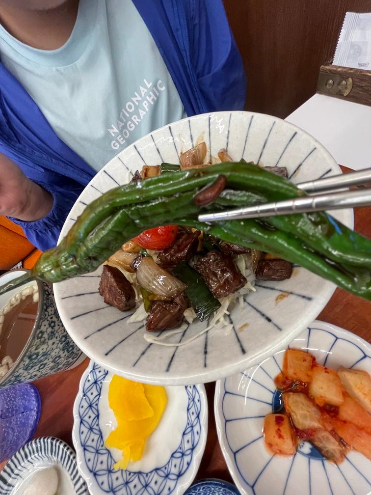 큐브스테이크덮밥입니다