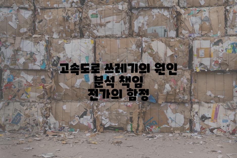 고속도로 쓰레기의 원인 분석 책임 전가의 함정