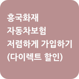 흥국화재 자동차보험 저렴하게 가입하기 (다이렉트 할인)