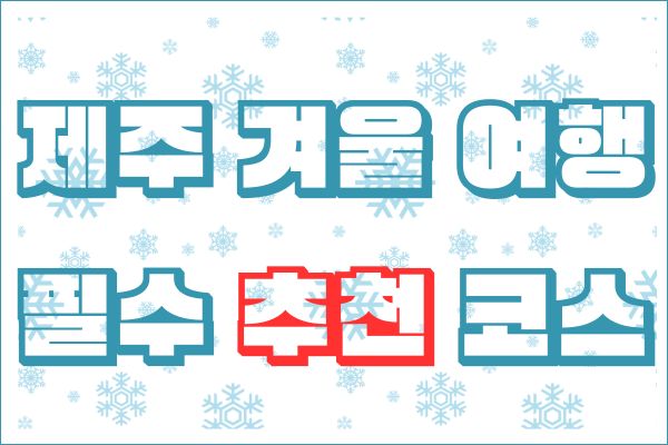 제주 겨울 여행 필수 추천 코스 놓치지 마세요!