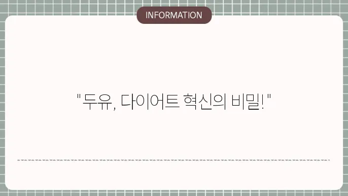다이어트 두유