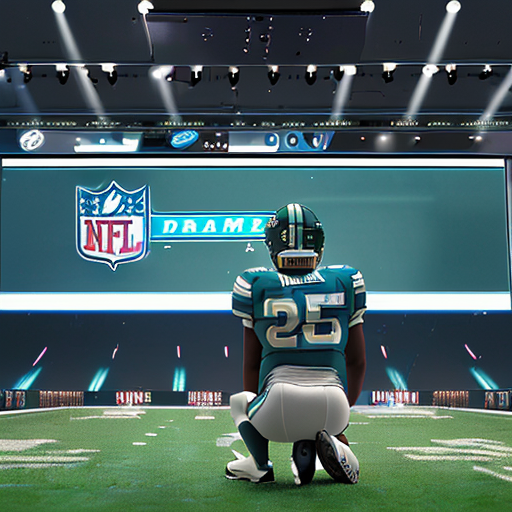 &quot;Quarterback Shedeur Sanders waiting in the green room during NFL Draft Day 2 under dramatic lights&quot;