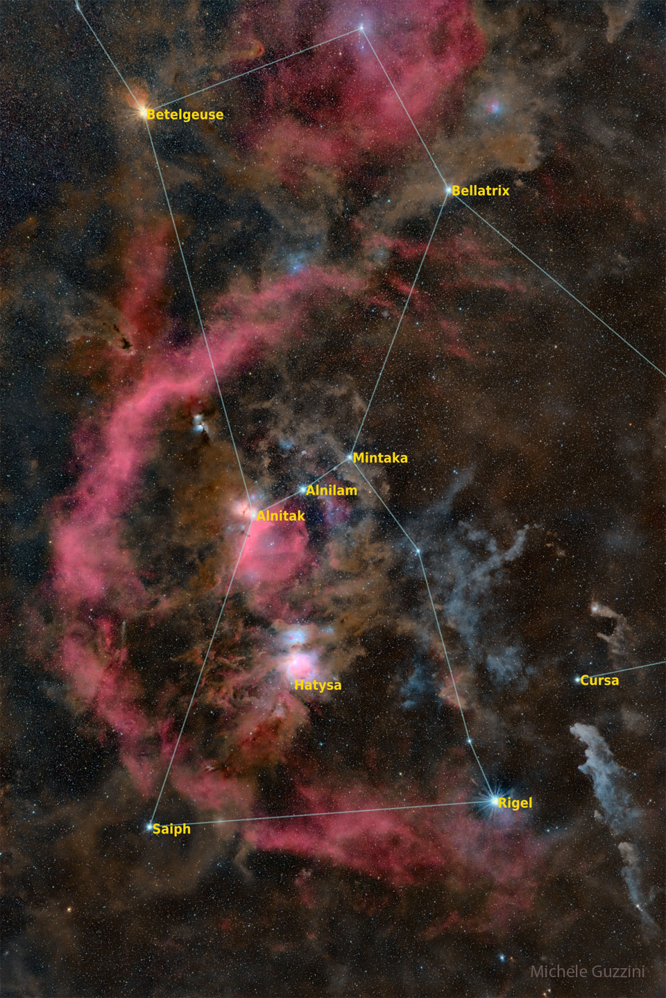  [NASA/APOD/오늘의 천체사진] 오리온 자리의 성운과 버나드 루프