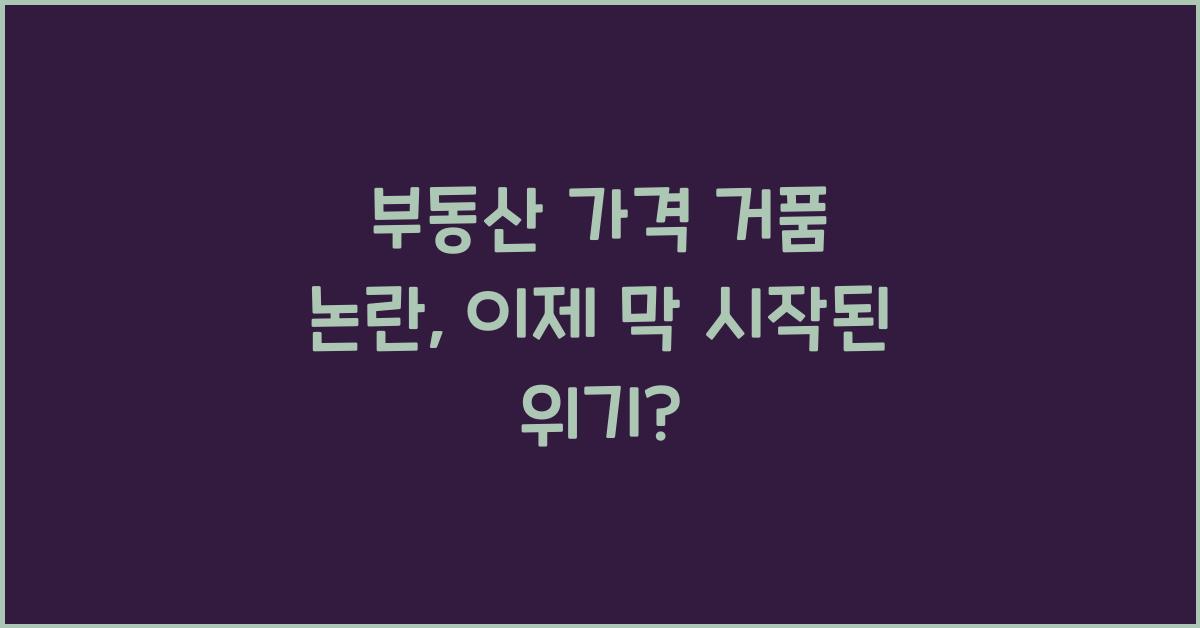 부동산 가격 거품 논란