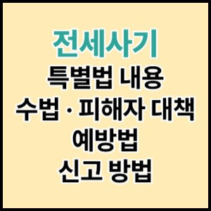  전세사기 특별법 내용, 예방, 수법, 피해자 대책과 신고 방법 까지