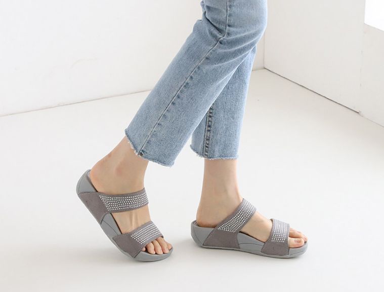  쿠션감 좋은 비즈 투밴딩 4cm 슬리퍼