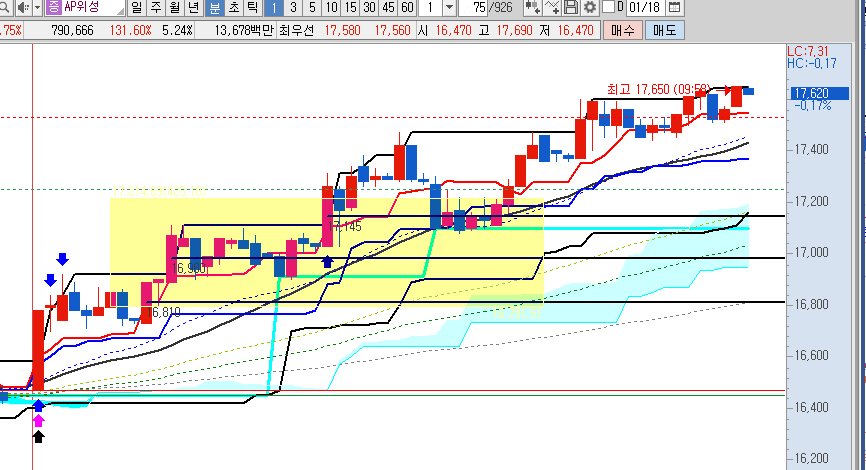 피코그램-45분봉-1분봉 전후