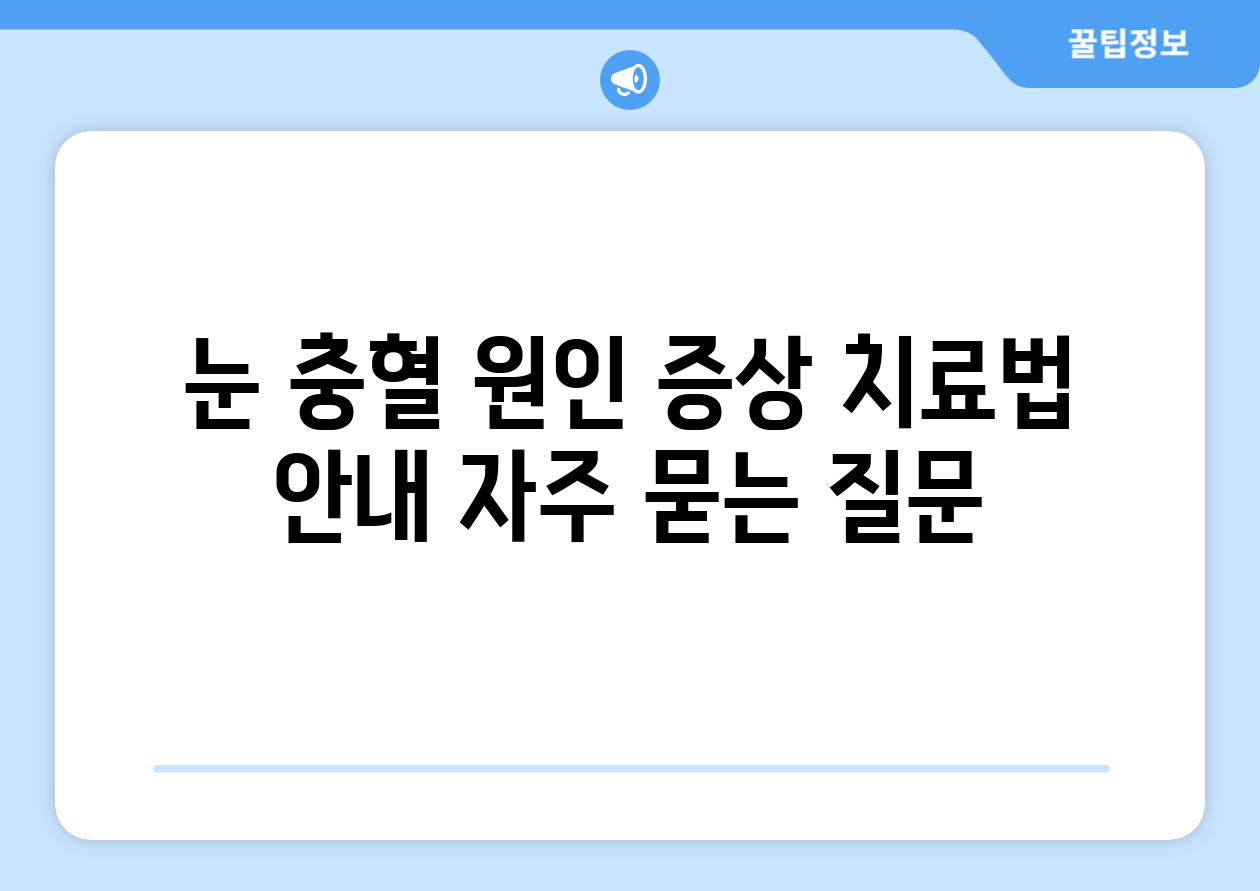 눈 충혈 원인 증상 치료법 안내 자주 묻는 질문