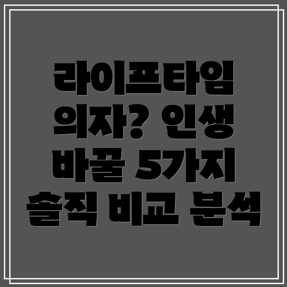 라이프타임의자당신의인생을바꿀5가지선택꼼꼼분석솔직비교
