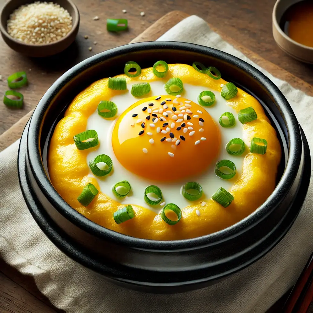 전통 뚝배기에 담긴 부드러운 계란찜.