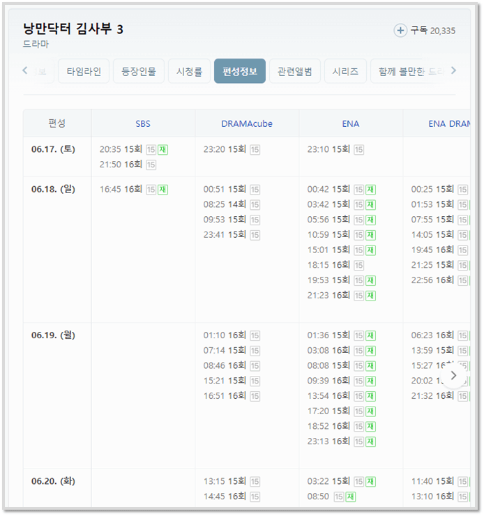 낭만닥터 김사부3 편성표