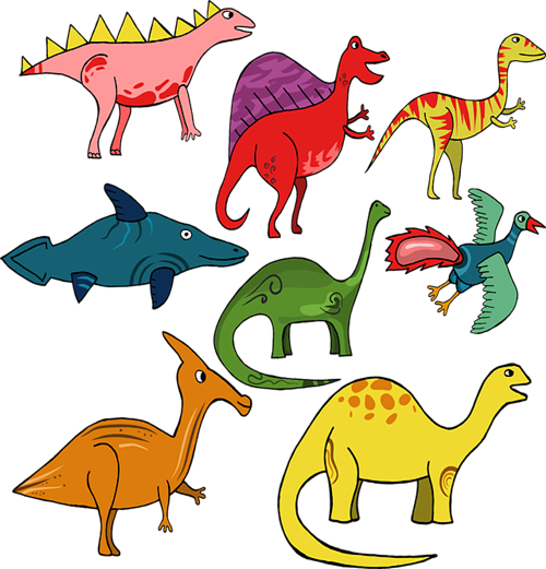 여러 공룡 종류