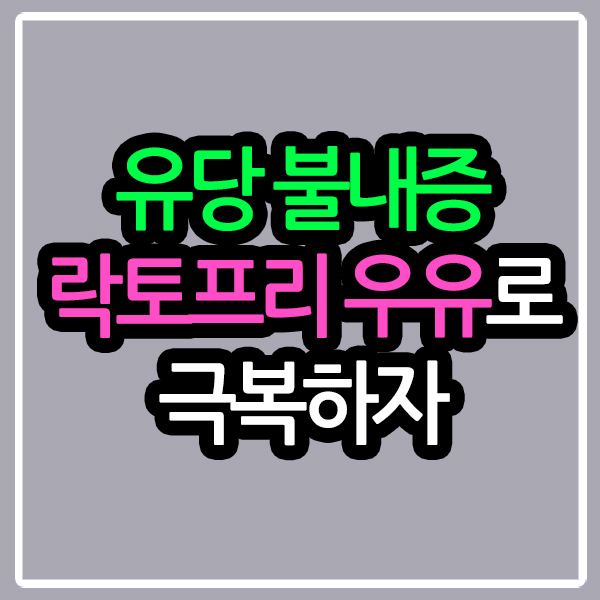 락토프리 우유
