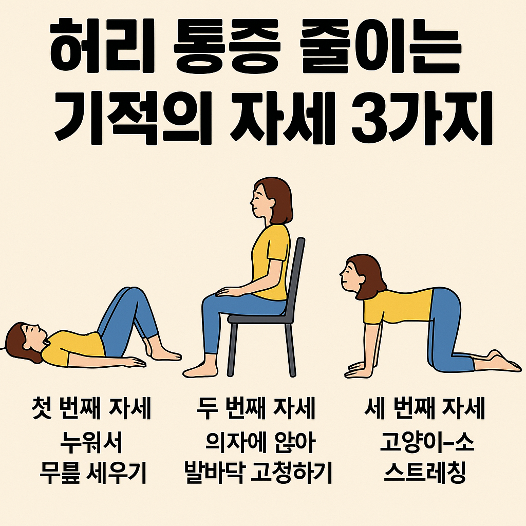 허리통증줄이는기적의자세3가지