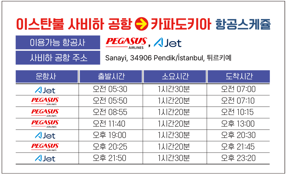 사비하 공항 스케쥴