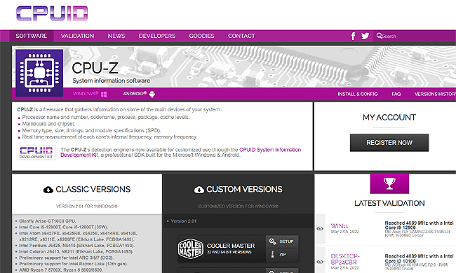 CPUID-공식-홈페이지