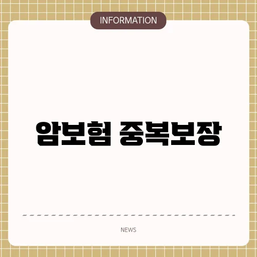 암보험 중복보장