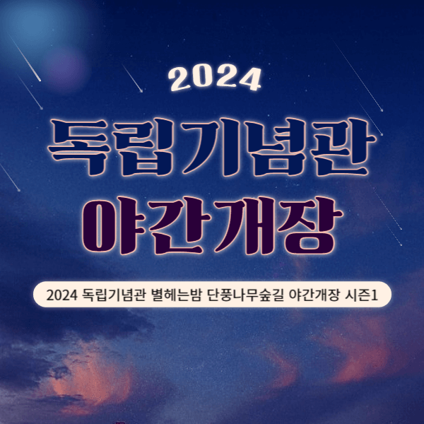 2024 독립기념관 별헤는밤 단풍나무숲길 야간개장 시즌1