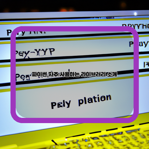 - 파이썬 프로그래밍-- 필수 요소-- 유용한 라이브러리