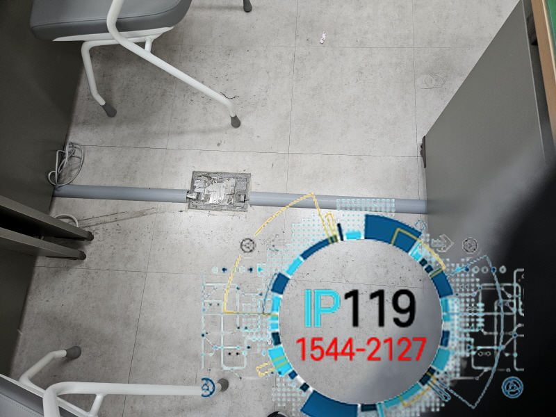 청주 경찰서 사무실 책상 재배치 후 랜선 재설치 작업 사례