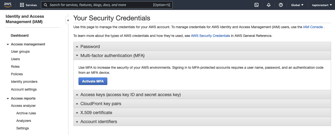 AWS security_credential