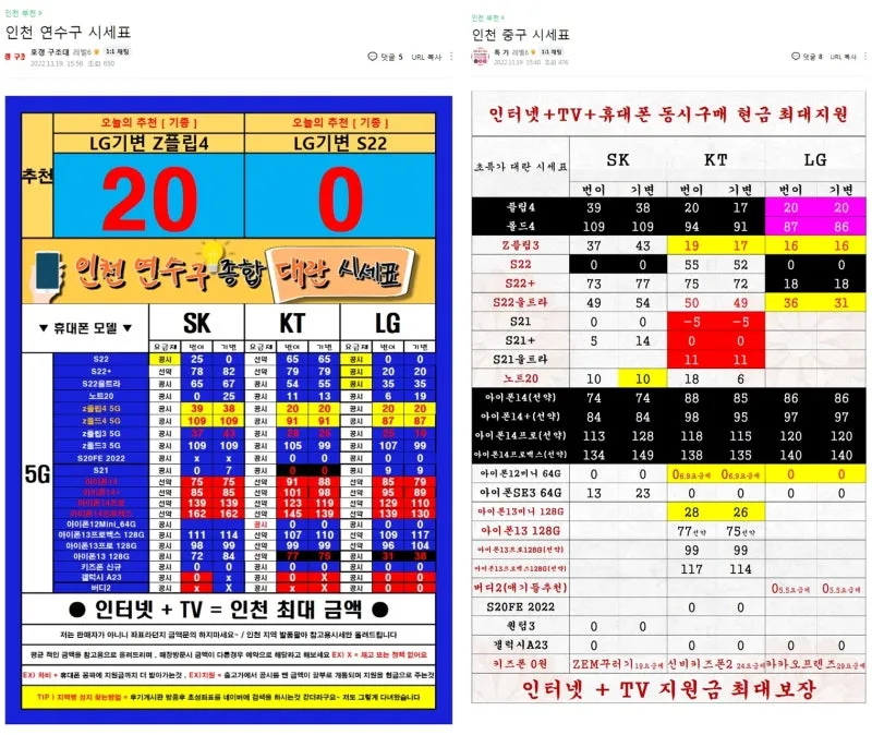 옆커폰 성지 뜻 시세표_2