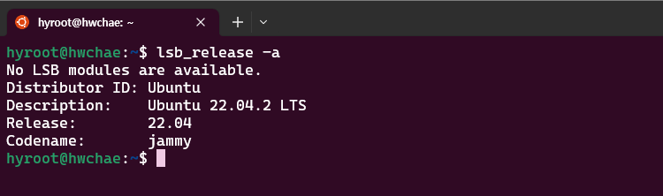본인 Ubuntu 버전 확인 명령어