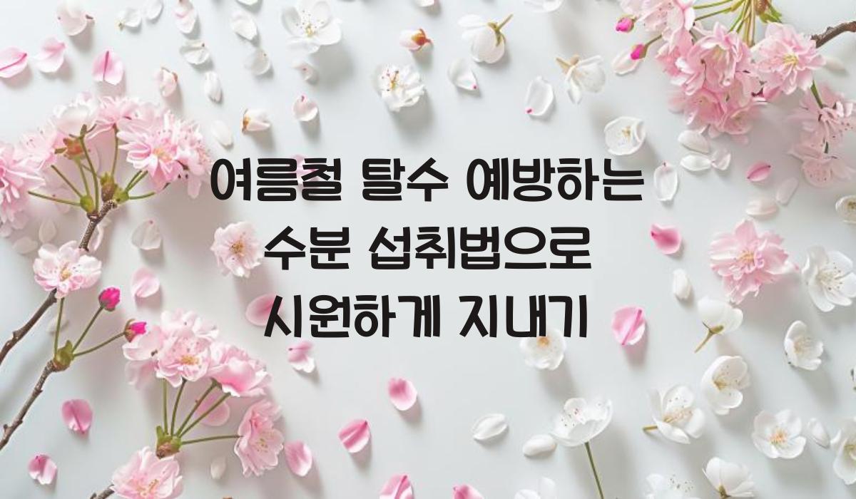 여름철 탈수 예방하는 수분 섭취법