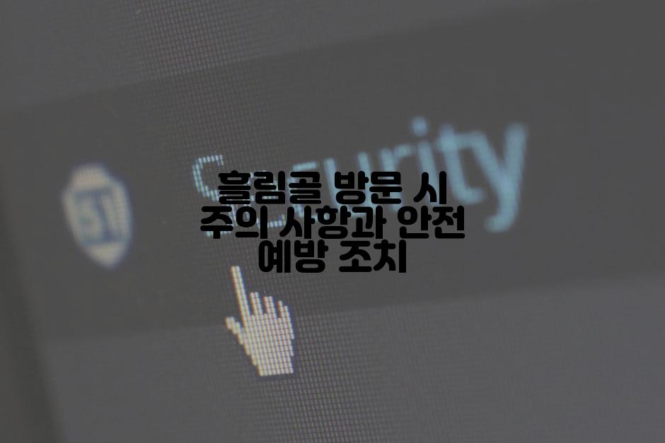 흘림골 방문 시 주의 사항과 안전 예방 조치