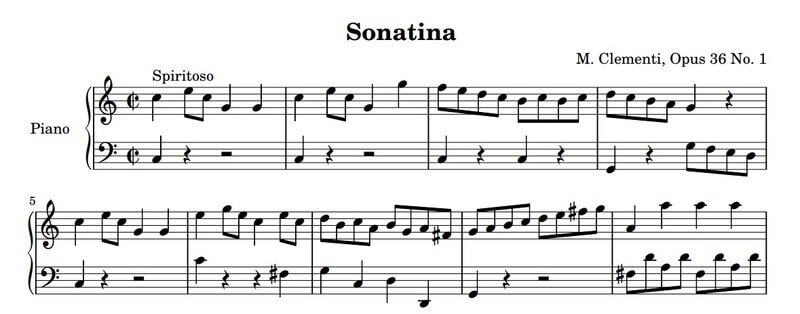 클레멘티 소나티네 Op.36 No.1 큰 악절 악보