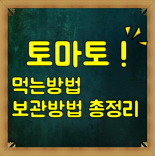  맛있는 토마토 고르는법 / 보관방법 /  먹는방법 총정리