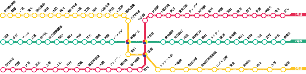 대구 지하철 일본어 노선도